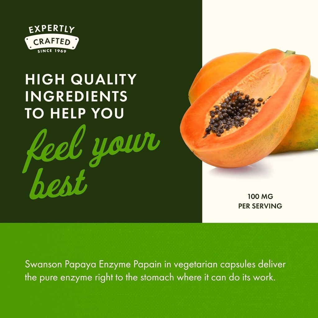 Swanson Papain Papaya Enzyme 100 Milligrams 90 Veg Capsules 6