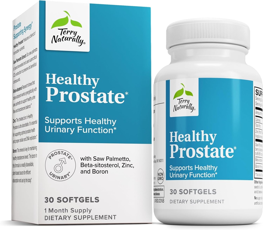 Terry Naturally Healthy Prostate - Dietary Supplement with Boron, Saw Palmetto & Zinc - Prostate & Urinary Tract Health Support - Non-GMO & Gluten-Free Softgels - 30 Softgels 2