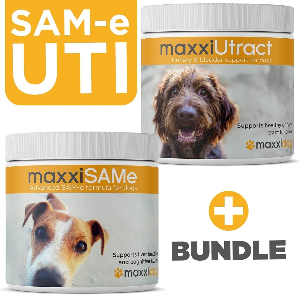 maxxipaws SAM-e UTI Bundle – maxxiSAMe Advanced SAM-e Support for Dogs & maxxiUtract Canine Urinary and Bladder Supplement 2