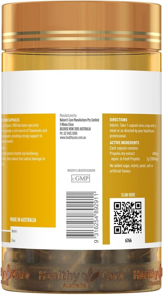 Healthy Care Propolis 2000mg 200 Capsules 3