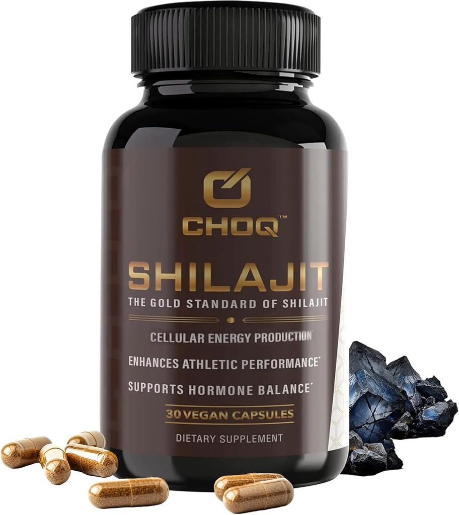 CHOQ® Shilajit - Over 50% Fulvic Acid, 500 mg Vegan Capsules, Energy, Brain, Focus, Collagen, Hormones, Mitochondrial Function, Urolithin A, Lab-Tested 2