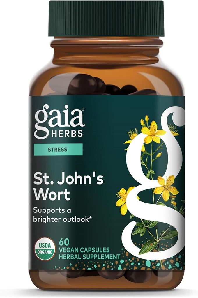 Gaia Herbs St. John's Wort - Natural Stress Support Supplement - with St. John's Wort - 60 Vegan Capsules (20-Day Supply) 2