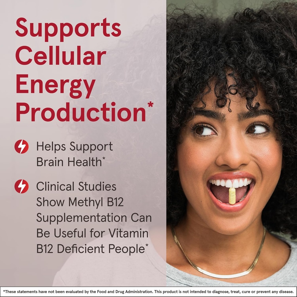 Jarrow Formulas Maximum Strength Methyl B-12 5000 mcg, Dietary Supplement for Cellular Energy Production and Brain Health Support, 60 Cherry-Flavored Chewable Tablets, 60 Day Supply, Pack of 12 4