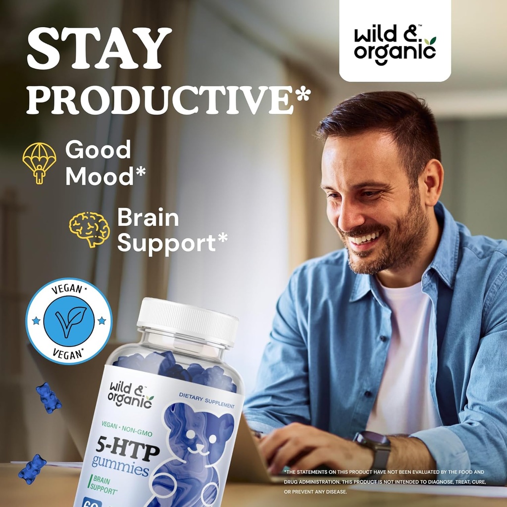 Wild & Organic 5HTP Gummies & L-Tyrosine Gummies 60 Count 3