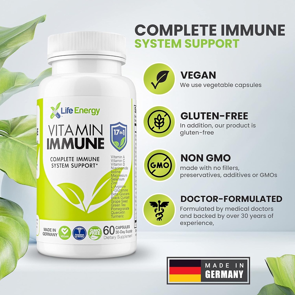 17 in 1 Complete Immune Support Supplement | Immune Boost with Vitamin C, Vitamin D, Vitamin A, Zinc, Quercetin, Turmeric, Green Tea, Selenium | Daily Immunity Support Supplement for Adults - 60 Count 3