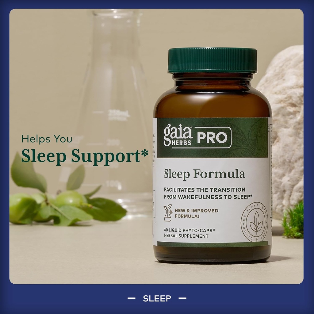 GAIA HERBS PRO Sleep Formula - Supports Restful Sleep & Relaxation for Occasional Sleeplessness* - Herbal Extracts with Valerian Root, Passionflower & Lavender - Vegan Capsules - 60 Liquid Phyto-Caps 4