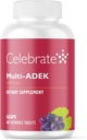 Celebrate Vitamins Multi ADEK Chewables, 60mg Iron - Daily Bariatric Multivitamin, Vitamins A, D, E, K & B12 for Duodenal Switch Surgery Patients - Grape (60 Tablets) 2