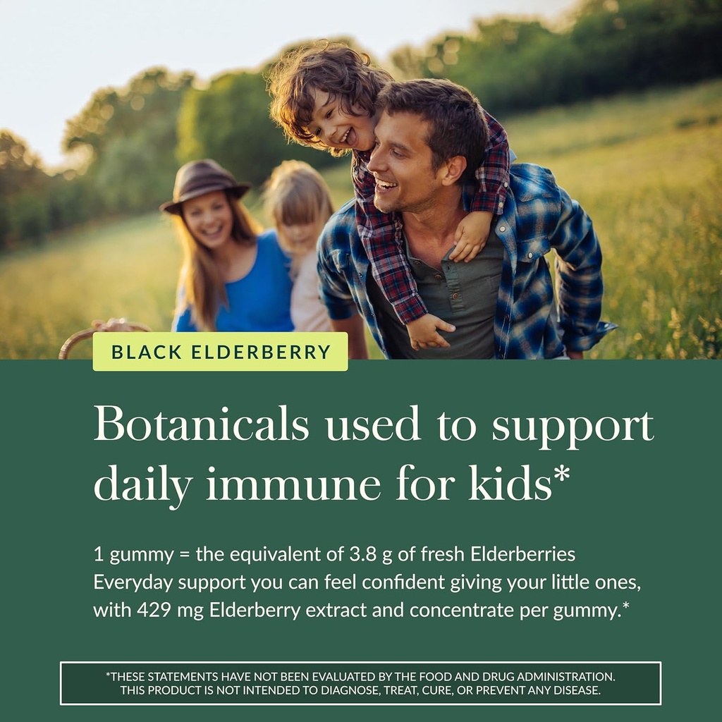 Gaia Herbs GaiaKids Black Elderberry Daily Gummies for Kids - Delicious Immune Support Supplement - Certified Organic Black Elderberries for Immune System Support - 40 Gummies (40-Day Supply) 6