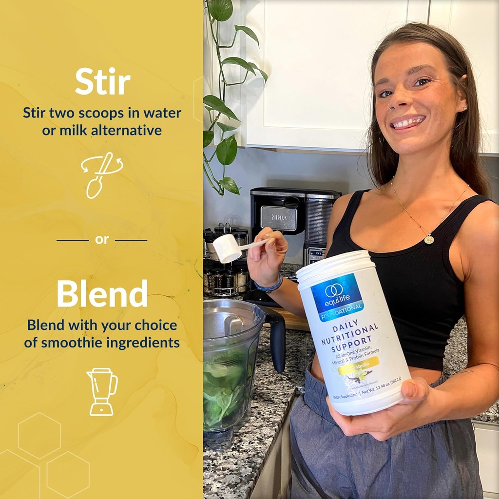 Equilife Daily Nutritional Support, All-in-One Multivitamin Meal Replacement, Pure Vanilla Flavor, 15G Plant Protein, Supports Overall Wellness Including Energy, Digestion, & Skin, 14 Servings Tub 5