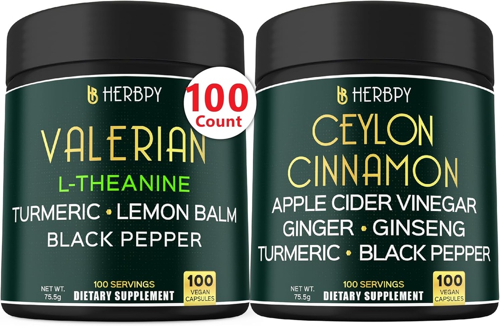 Bundle 5in1 Valerian Root Supplement & 6in1 Premium Ceylon Cinnamon Supplements 2
