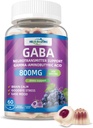 GABA Gummies Supplement for Nighttime Relaxation: Calm Support with L-Theanine, 5-HTP, Vitamin D3, B12 & Ashwagandha - Stress Relief, Brain Support & Mood Balance 60 Gummies 30 Day Supply 2