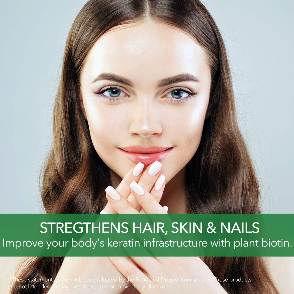 PlantFusion Vegan Biotin from, Premium Vegan Biotin for Women and Men (5000mcg), Natural Hair Skin and Nails Vitamins, 120 Vegan Capsules 3