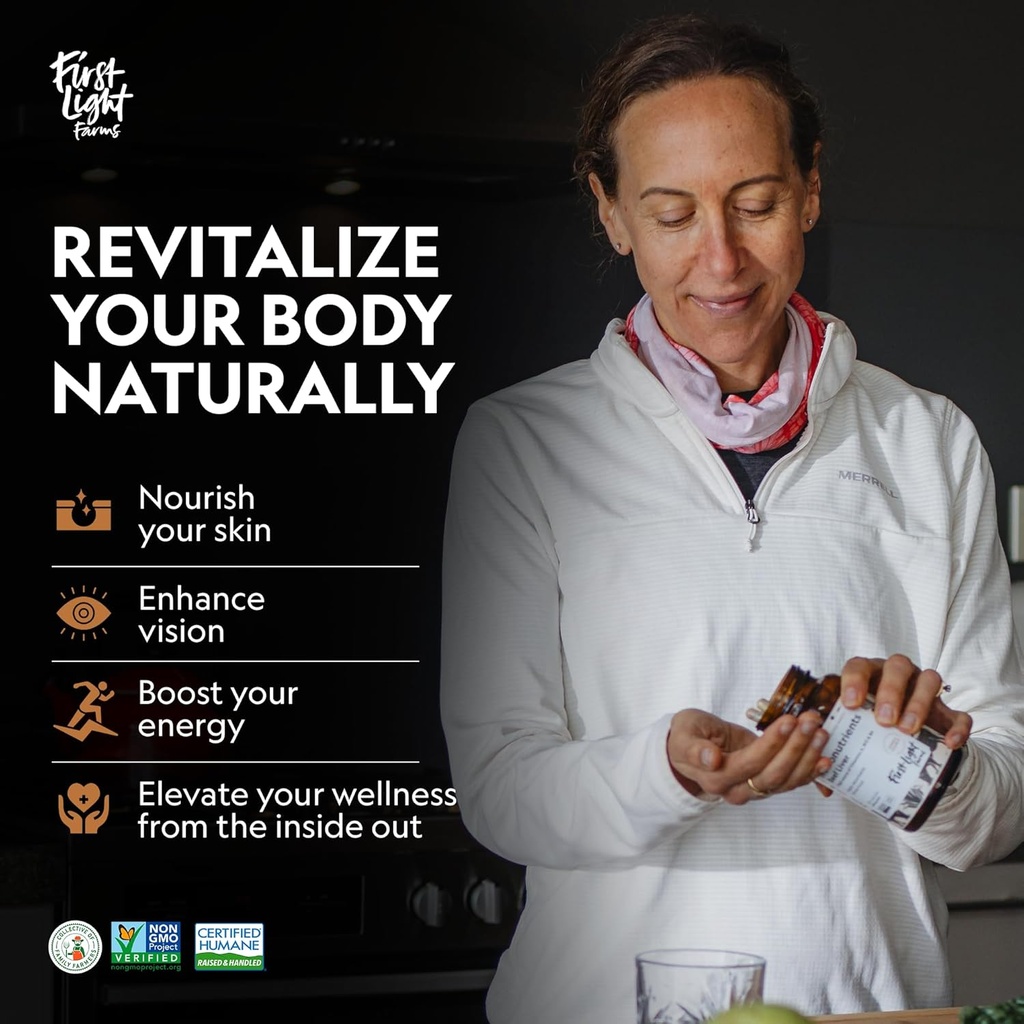 First Light Farms Grass-Fed Beef Liver Capsules | Nutrient-Dense Whole Food Nutrition, Freeze-Dried, Grassfed & Certified Humane | 180 Capsules for Energy, Immunity, and Overall Wellness 6