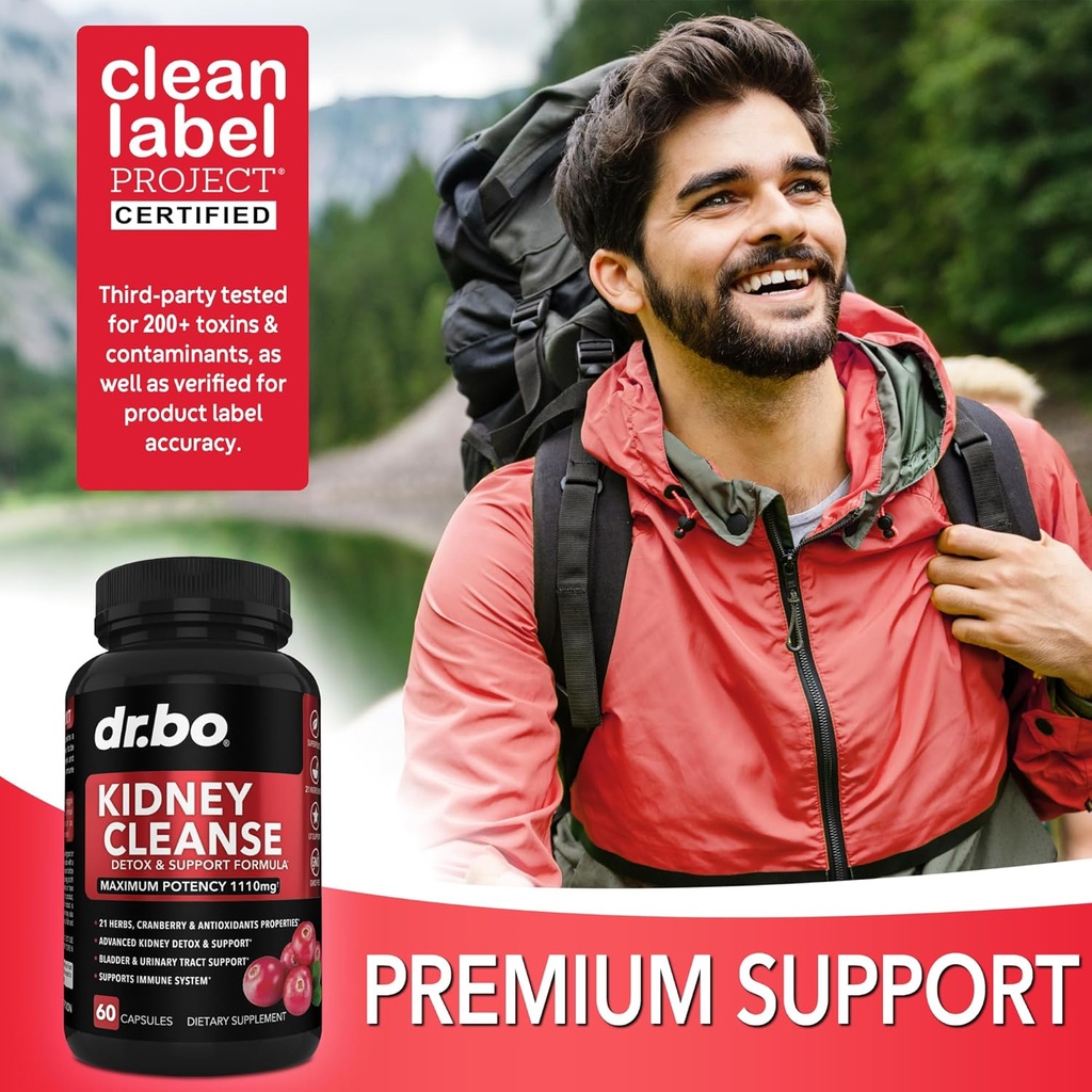 Kidney Cleanse & D Mannose Supplements - Kidney Detox Support Supplement, D-Mannose 500mg 1000mg Capsules - DMannose & Natural Cranberry to Support Kidneys, Bladder & Urinary Tract Health Supplements 5