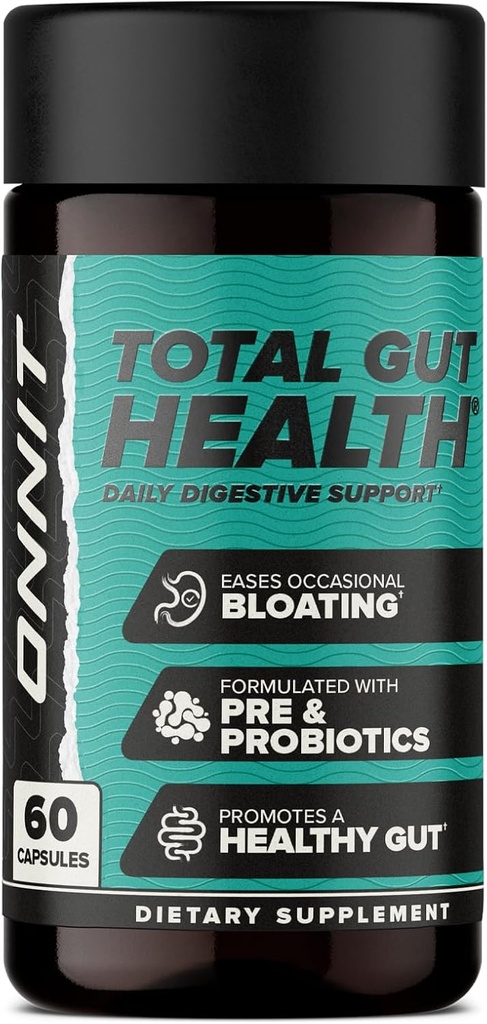 ONNIT Total Gut Health Daily Digestive Support, IGEN™ Non-GMO Tested Digestion Supplement for Women and Men with 7 Strains of Probiotics, Prebiotics, Enzymes and Betaine HCL, 60 Count 2
