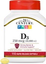 21st Century Vitamin D3 250 mcg (10,000 IU) Rapid Release Softgels, 110 Count 2