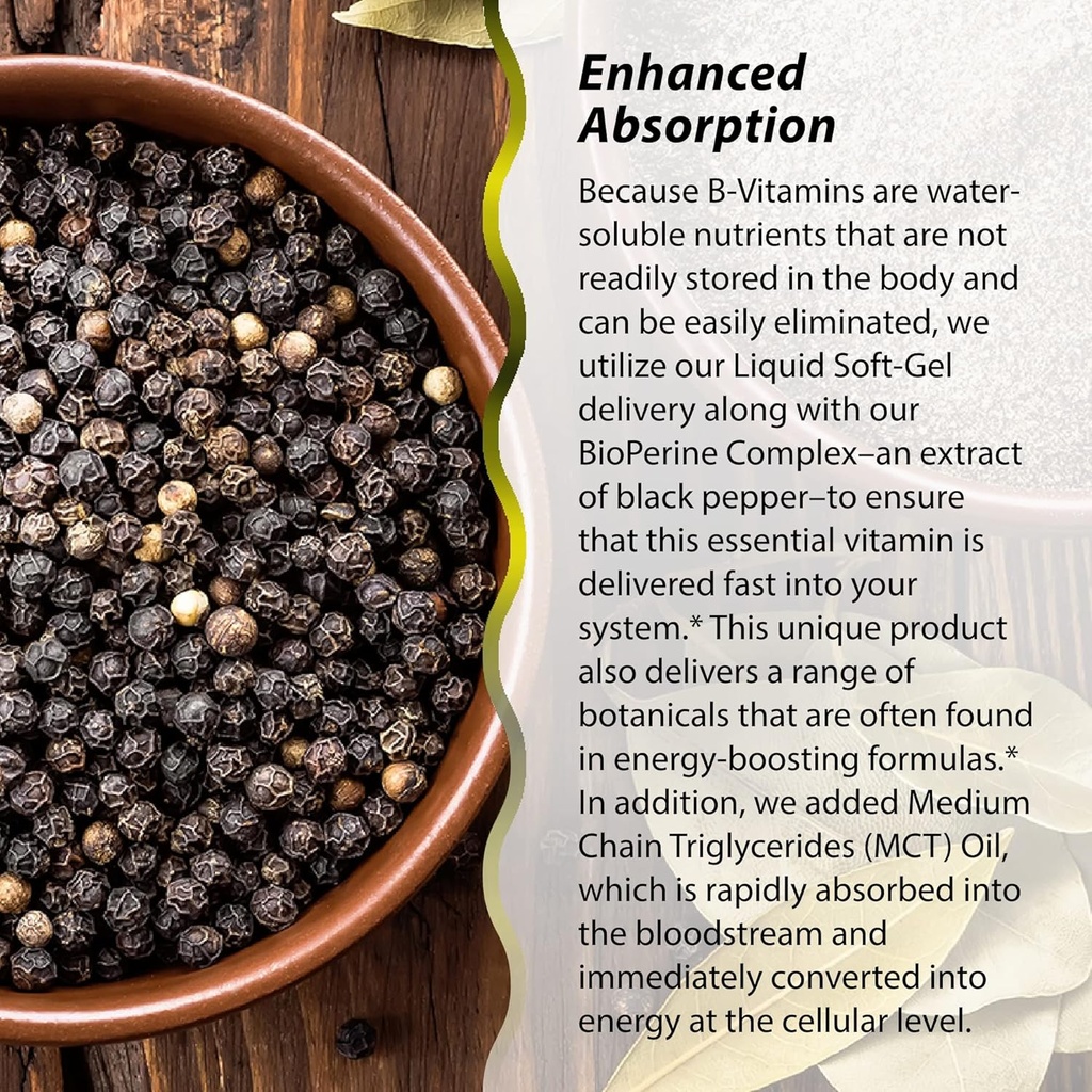 Irwin Naturals One-Per-Day Mega B-12 1,500mcg High Potency Methylcobalamin Vitamin - Fast Enhanced Absorption with MCT + Asian Ginseng - Natural Energy Boost - 60 Liquid Softgels 5