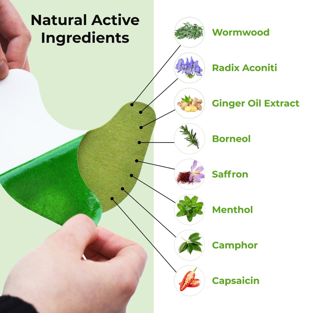 Wellnee Original Herbal Knee Patch - Wellknee Plaster for Knee Support & Muscle Pain - Maximum Strength for a Temporary Relief - Adhesive Heat Patches Made with Natural Herbs for Wellness (10 Pads) 5