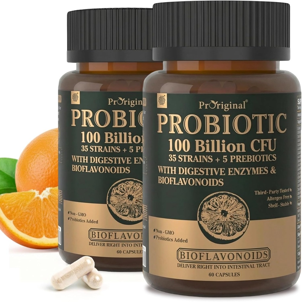 Probiotics with Prebiotics for Men and Women - 35 Strains Organic Probiotic 100 Billion CFU for Gut & Digestive Health, Vegan Acidophilus Probiotics Supplement, Non-GMO Raw Probiotic 120 Caps 2
