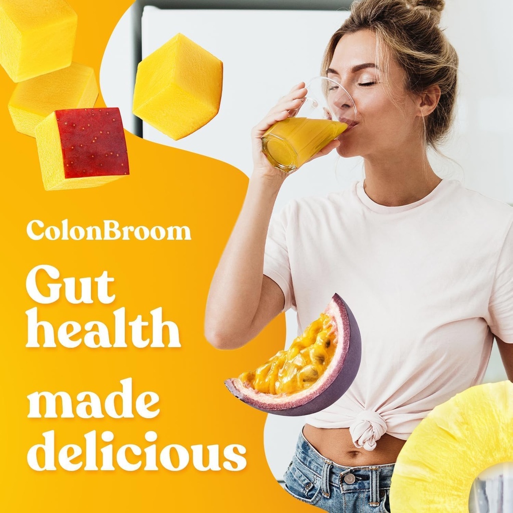 ColonBroom Psyllium Husk Powder with Stevia (Tropical Fruits) - Colon Cleanse for Bloating Relief & Gut Health - Colon Broom Fiber Powder Drink - Vegan Fiber Powder Stevia Supplement, 100 Servings 3