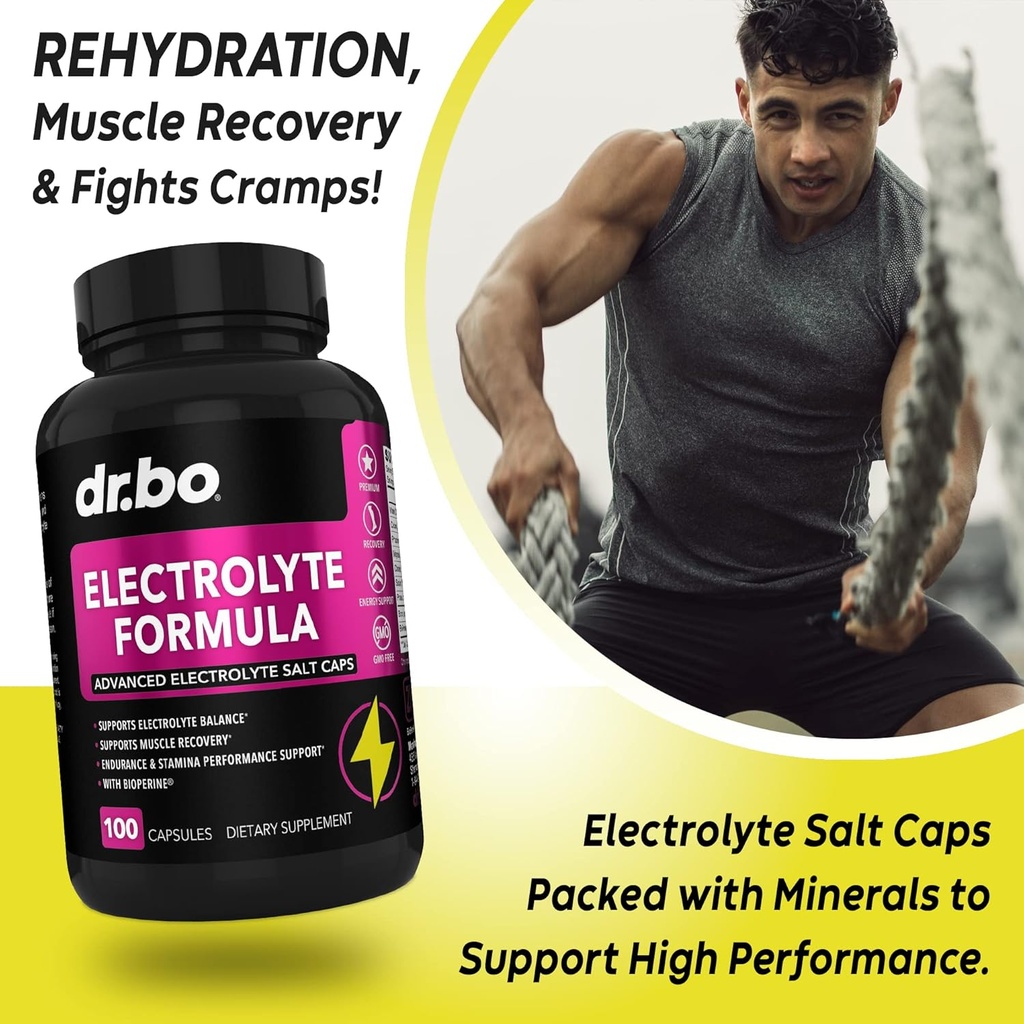 Electrolyte Pills Supplement Salt Tablets - Electrolytes Capsules with Potassium, Magnesium, Sodium, Chloride, Calcium Replacement for Keto, Cramps & Rehydration Salts Supplements - 100 Hydration Caps 6