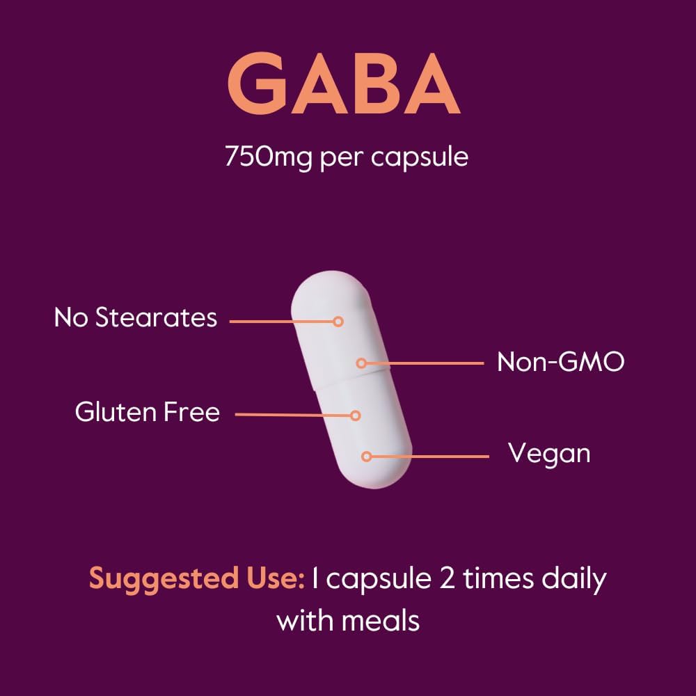 BESTVITE GABA 750mg per Capsule (120 Vegetarian Capsules) - No Stearates - No Fillers - Vegan - Gluten Free - Non GMO 6