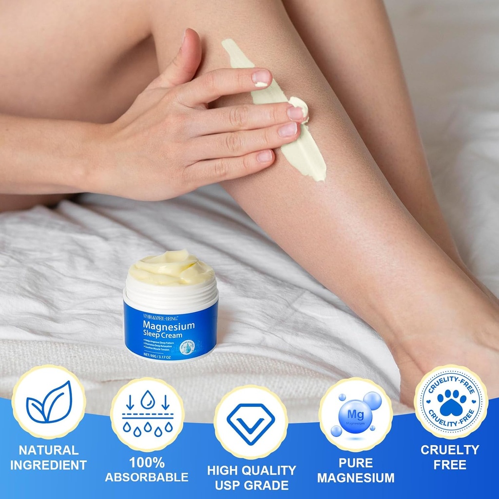 WHLH & WELL-BEING Magnesium Oil for Feet–Topical Magnesium Chloride Cream 1PCS 4