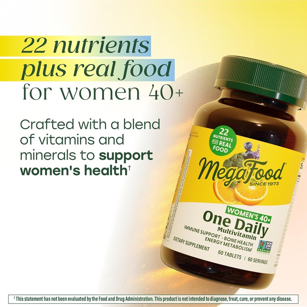 MegaFood Women's 40+ One Daily Multivitamin for Women - with Vitamin B12, B6, C, D, Zinc & Iron – Plus Real Food - Immune Support - Bone Health - Non-GMO - Vegetarian - 30 Tabs 5