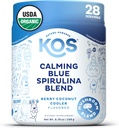 KOS Calming Blue Spirulina Blend- USDA Certified Organic - Algae Superfood Powder with Ashwagandha Root, Lemon Balm, Reishi Mushroom, B Vitamins - Berry Coconut Cooler Flavor, 28 Servings 2