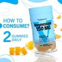 Vegan Magnesium Citrate Gummies, 150mg Magnesium Gummies for Adults & Kids, High Absorption Calm Magnesium Supplement for Sleep, Muscle Relax, Nerve and Bone Health, Gluten Free, Non-GMO, 60 Gummies 4