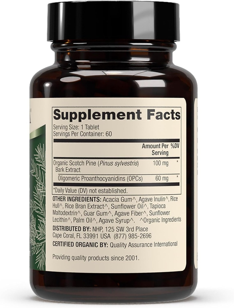 Dr. Mercola Organic Pine Bark Extract, 30 Servings (60 Tablets), With OPCs, Dietary Supplement, Antioxidant Support, Non-GMO, Certified USDA Organic 3