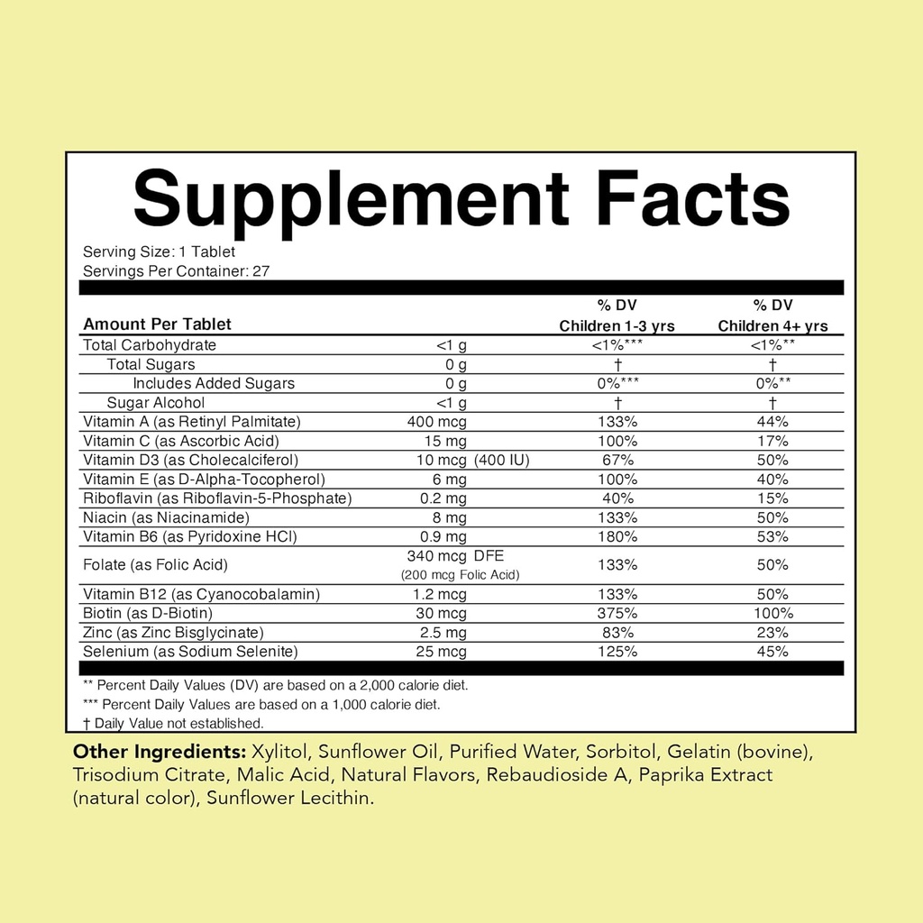 CHILDLIFE ESSENTIALS Kids Multivitamin SoftChew Gummies - Kids Vitamins, Multivitamin for Kids, Multivitamin Gummies, Toddler Vitamins, Kids Chewable Vitamin, Sugar Free - Natural Orange, 27 Tablets 3