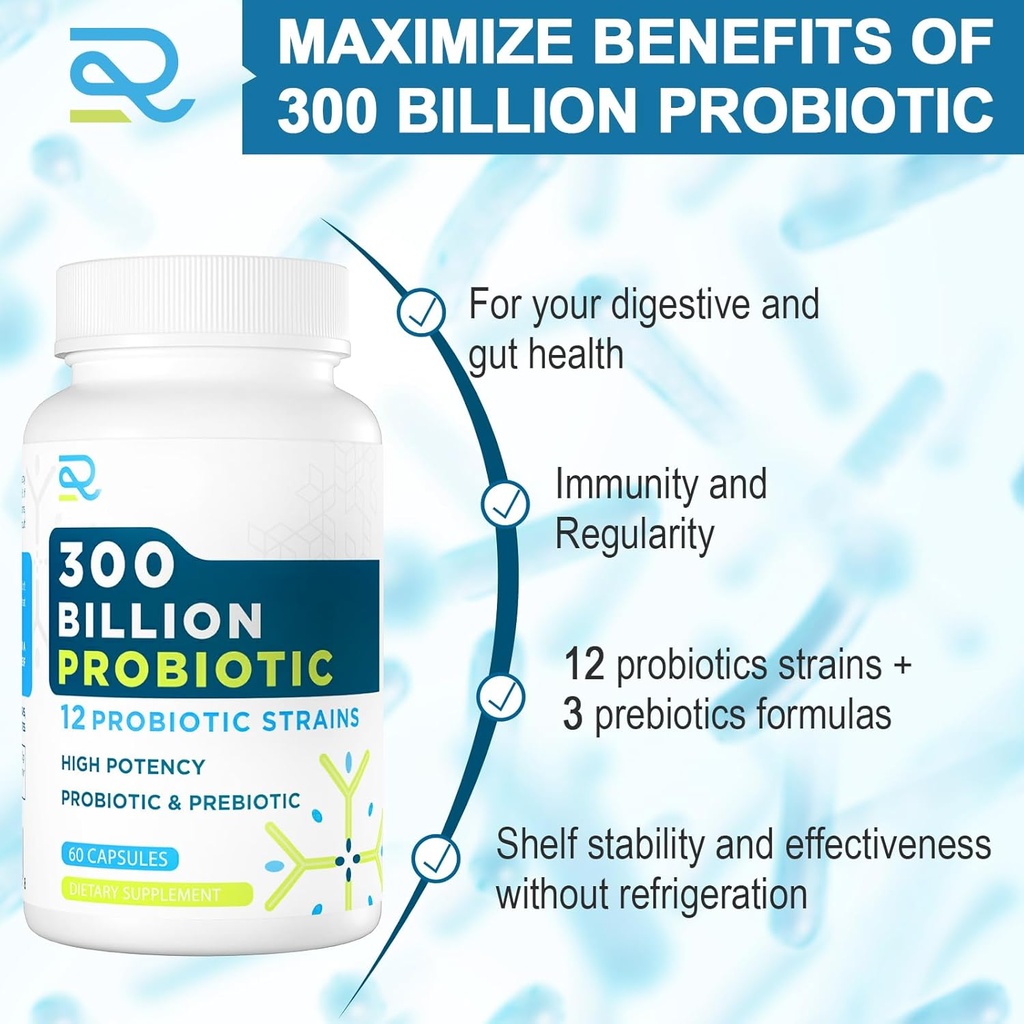 Probiotic Supplement for Women and Men, 12 Strains Organic Probiotics with Prebiotics 4