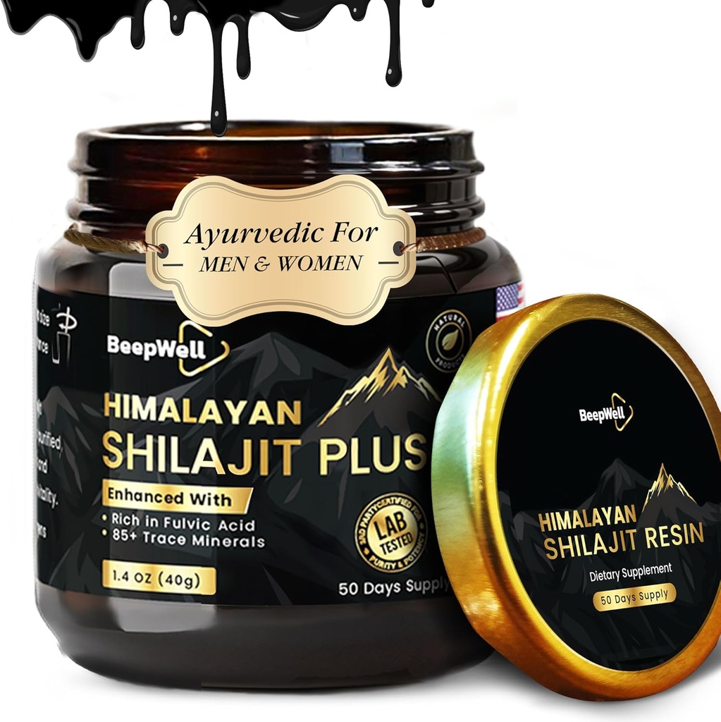Pure Himalayan Organic Shilajit Resin Extract for Men & Women- 100% Natural Ashwagandha Black Pepper Shilajit Resin for Men Women Gold Ayurvedic,Fulvic Acid 85 + Trace Minerals, 50 Servings, 40 Grams 2