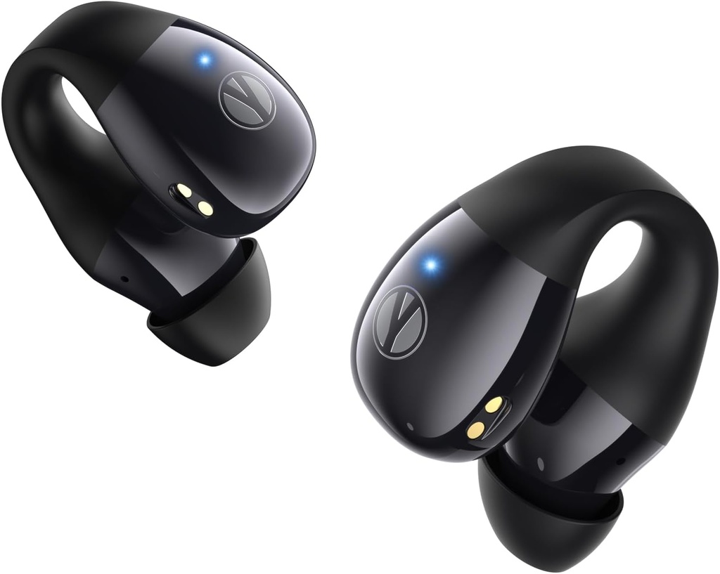 Clip on Earbuds, Open Ear Earbuds Wireless Bluetooth 5.4 with Mic, Open Ear Headphones with Charging Case LED Display, 44H Play, IP54 Waterproof, Lightweight Comfort for Running Sport Workout (Black) 2