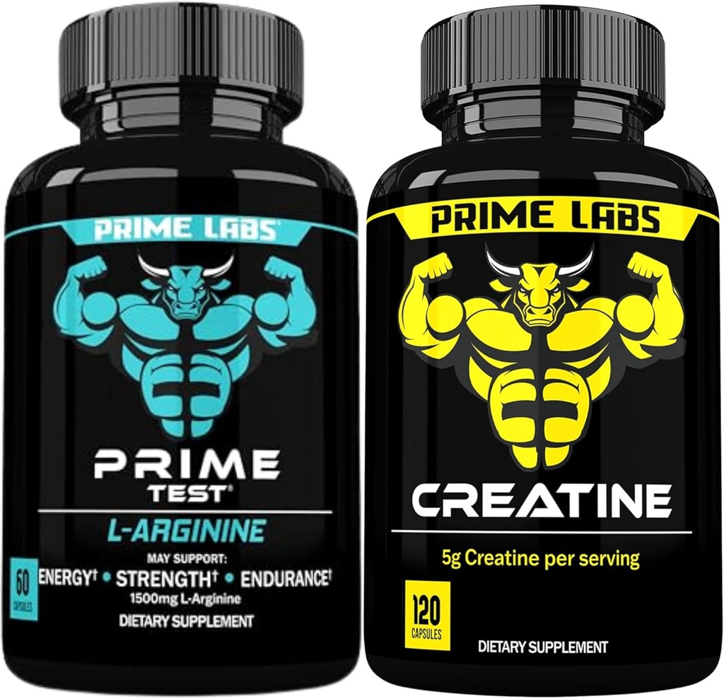 Prime Labs L Arginine (60 ct) + Creatine Capsules (120 ct) 2