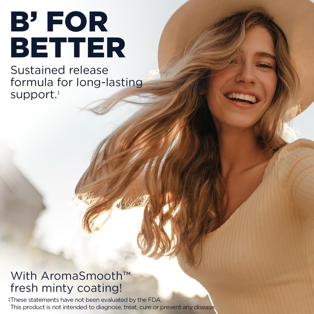 KAL B-100 Complex - Sustained Release Vitamin B Complex - Healthy Energy Support with Natural Support Base and Fresh Minty Coating - Vegetarian - 60 Day Guarantee - 120 Servings, 120 Tablets 6