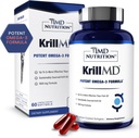1MD Nutrition KrillMD - Antarctic Krill Oil Omega 3 Supplement with Astaxanthin, EPA, DHA | 2X More Effective Than Fish Oil | 60 Softgels 2