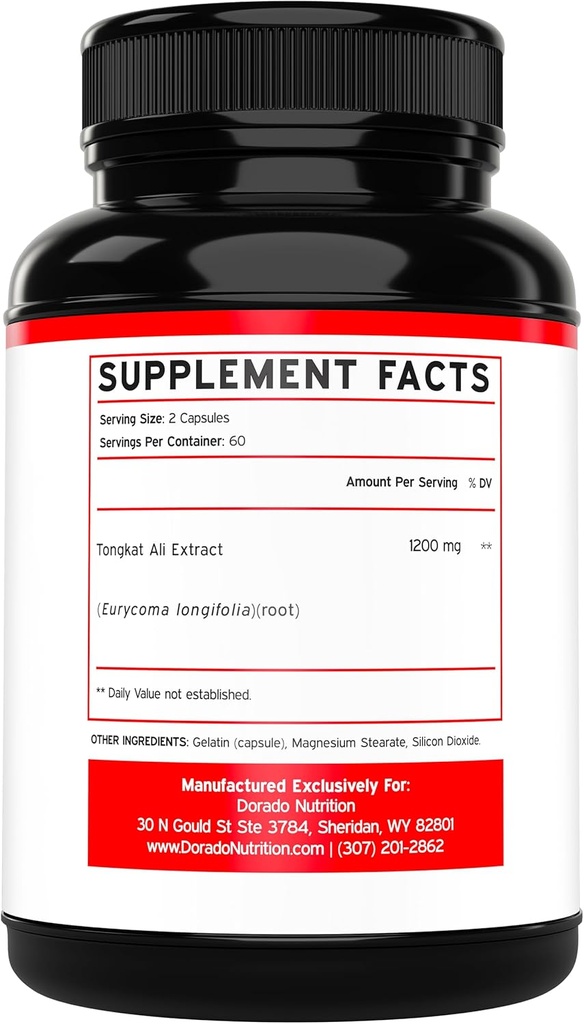 Tongkat Ali For Men (Longjack) Eurycoma Longifolia Extract 1200mg Per Serving, 120 Capsules - Longjack Tongkat Ali for Men's Health & Vitality Support - Third Party Tested, USA Made & Non-GMO 3