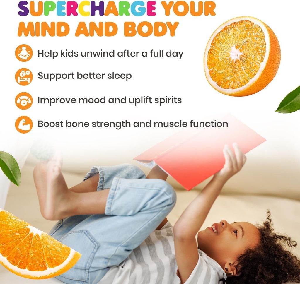 Dr. Moritz Calming and Relaxing Kids Magnesium Gummies, Non-GMO and Low Sugar Magnesium Kids Chewy Supplements, Sleep Gummies Kids, Orange Flavor 5