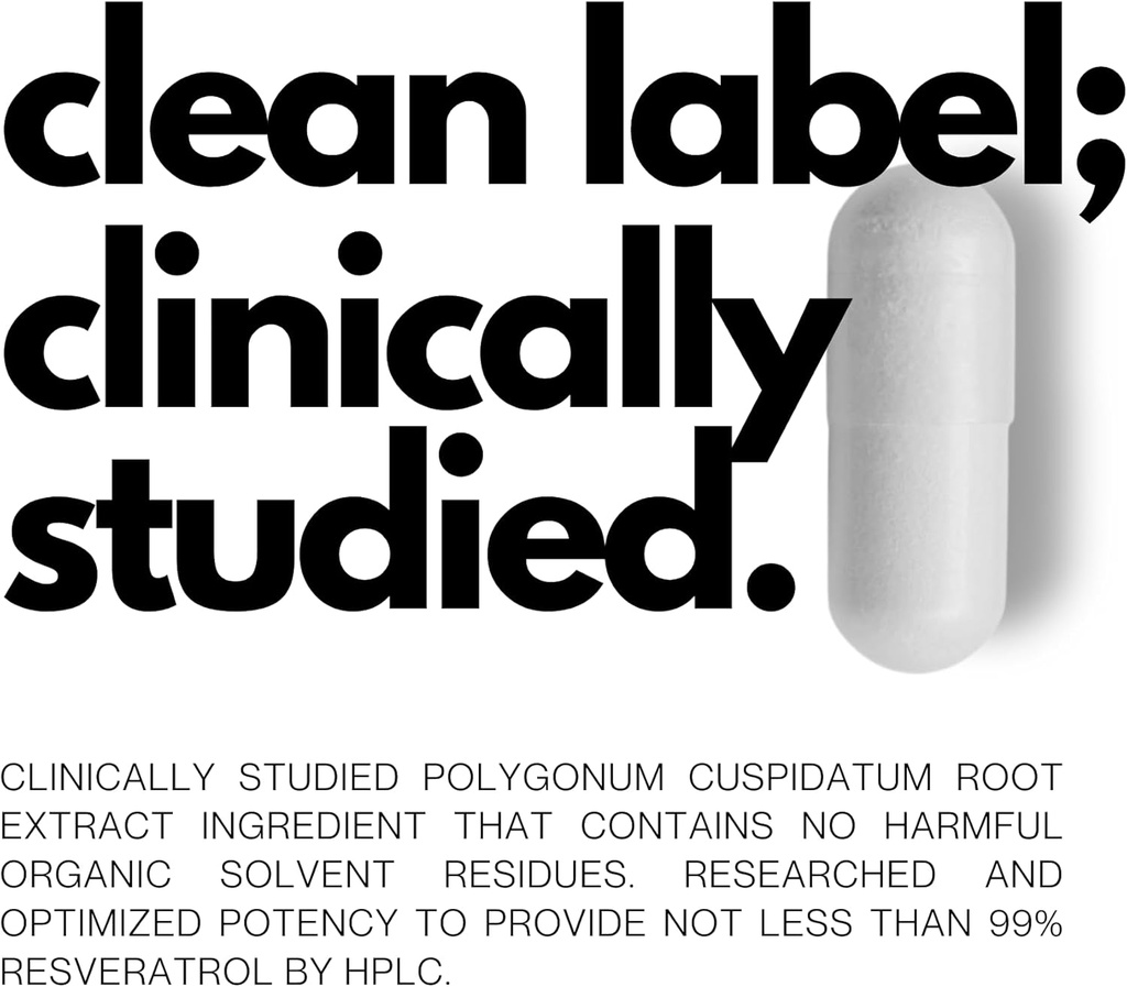 Ultra High Purity Resveratrol Capsules - 99% Trans-Resveratrol - Japanese Knotweed Extract - Support Immunity, Support Healthy Aging - 120 Caps Reservatrol Supplement 5