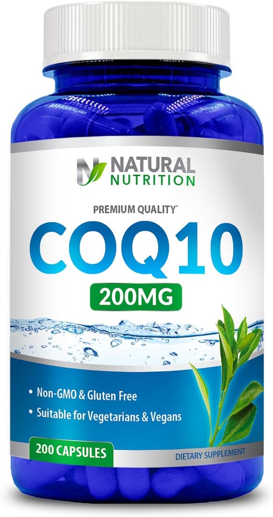 Generic Natural Vitamin Coq10 200mg, 200 Capsules, Quick Absorption - Gluten Free & Non-GMO 2