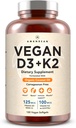 AMANDEAN Vegan Vitamin D3 K2. 5000 iu from Algae. All-Trans MK-7. 120 Softgels. Plant-Based & Carrageenan Free. Organic Coconut Oil Blend. for Mood, Bones, Heart, Immune Health (Packaging May Vary) 2