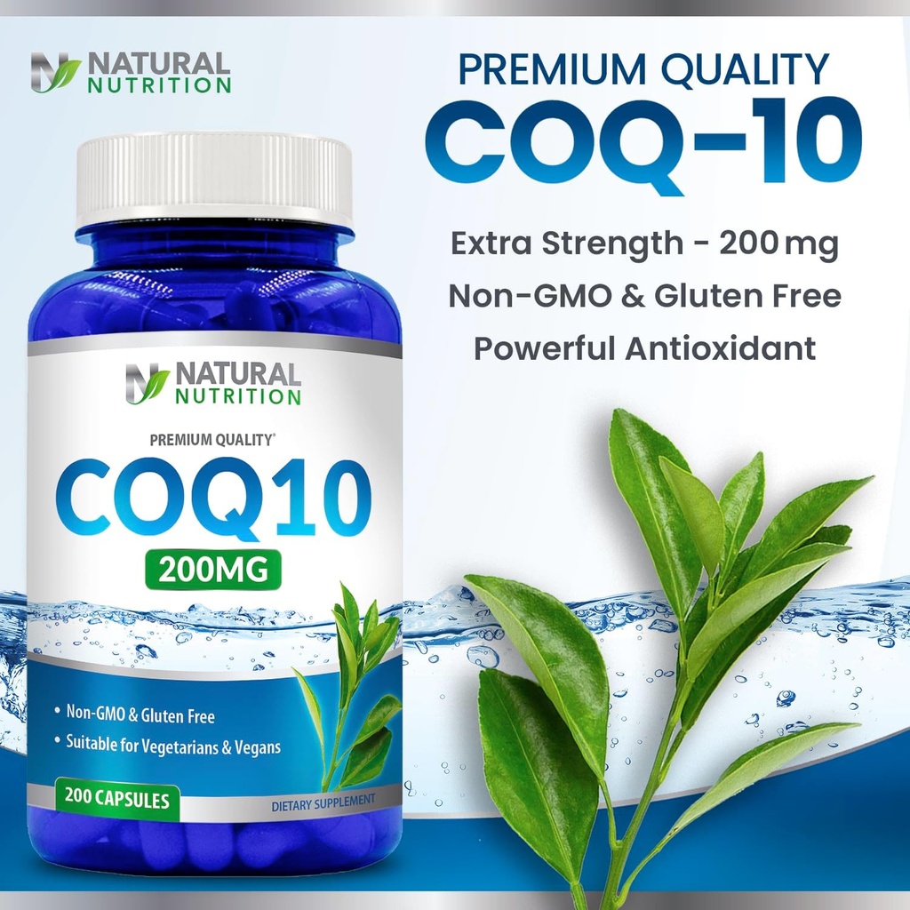 Generic Natural Vitamin Coq10 200mg, 200 Capsules, Quick Absorption - Gluten Free & Non-GMO 5
