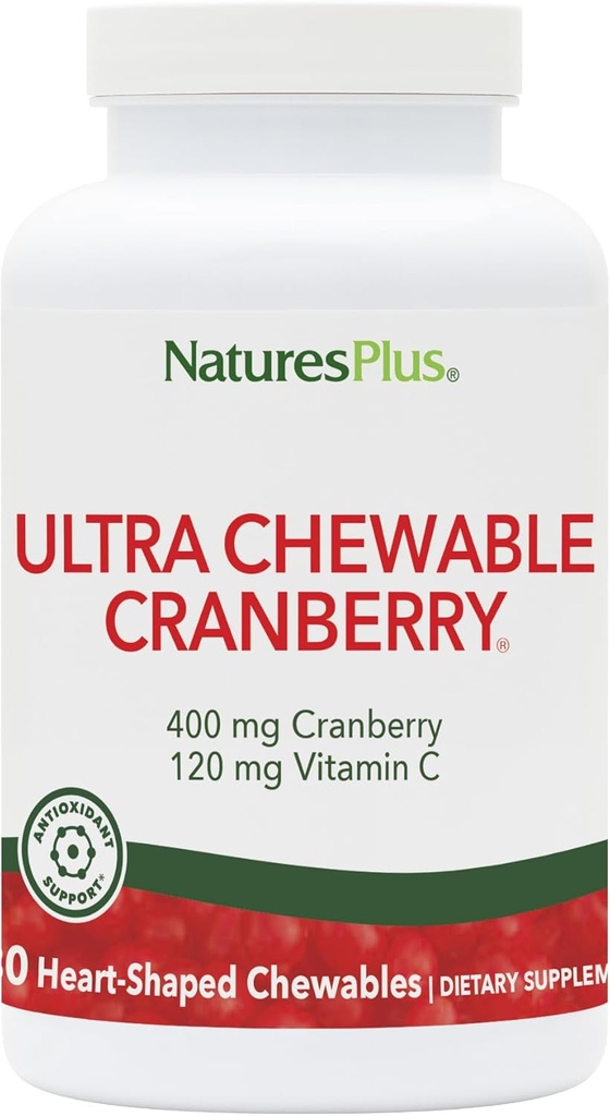 Natures Plus Ultra Chewable Cranberry Love Berries - 400 mg, 180 Vegetarian Tablets - Natural Cranberry Supplement, Promotes Urinary Tract Health - Non-GMO, Gluten-Free - 90 Servings 2