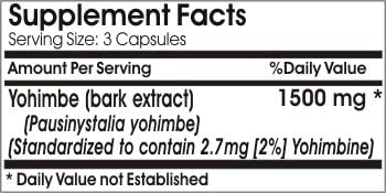 Yohimbe Bark Standardized Extract 1500mg // 200 Capsules // Pure // by PureControl Supplements 3
