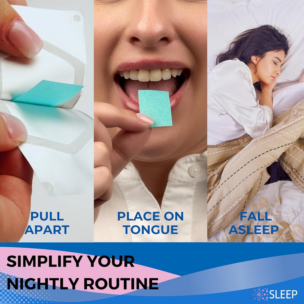 Sleep Aid Supplement - Berry Flavor, 30 Count - Dissolving Sleep Strips with Melatonin and L Theanine for Support with Falling Asleep - Made in The USA, Sugar and Gluten-Free 5