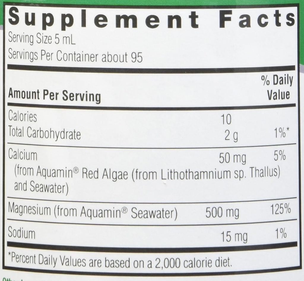 Nature's Answer Marine-Based Liquid Magnesium 16-Ounces | Multi-Mineral Complex | Supplies 72 Trace Minerals | No Artificial Flavors or Preservatives | Single Count 3
