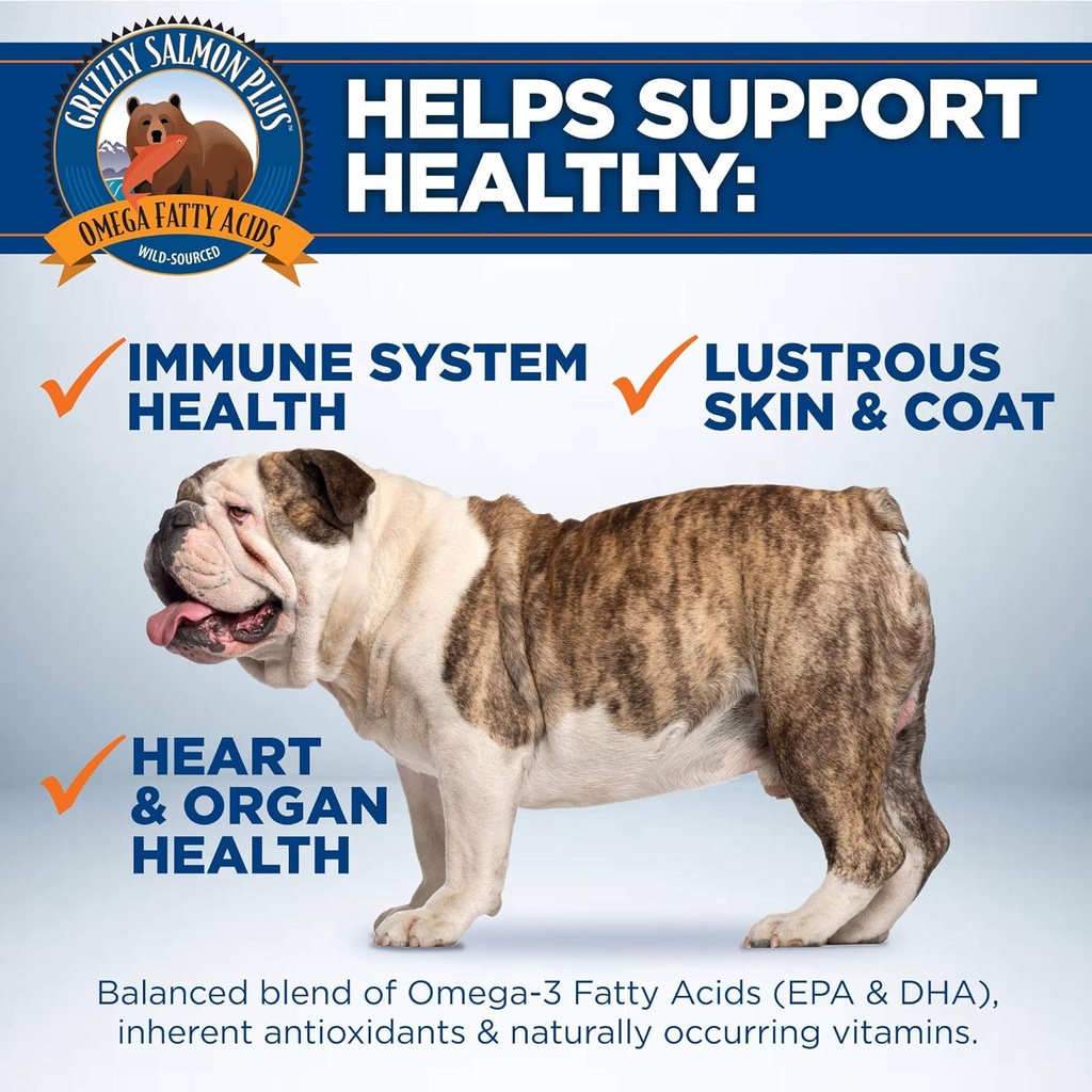 Grizzly Pet Products Salmon Plus Omega 3-6-9 Food Supplement for Dogs and Cats, 32 Ounce 6