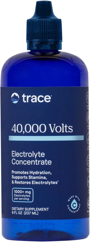 Trace Minerals 40,000 Volts - Concentrate Supplement Drops for Electrolyte Support - Support Muscle Health & Vitality - Workout Drink to Aid Hydration - 8 fl oz (Pack of 2) (96 Servings) 2